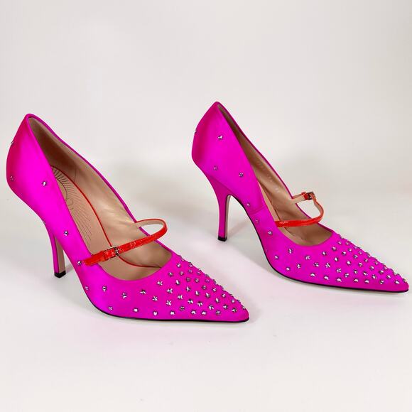 Gucci Jodie Crystal Embellished Satin Pump - Women’s 8.5 - Picture 3 of 8